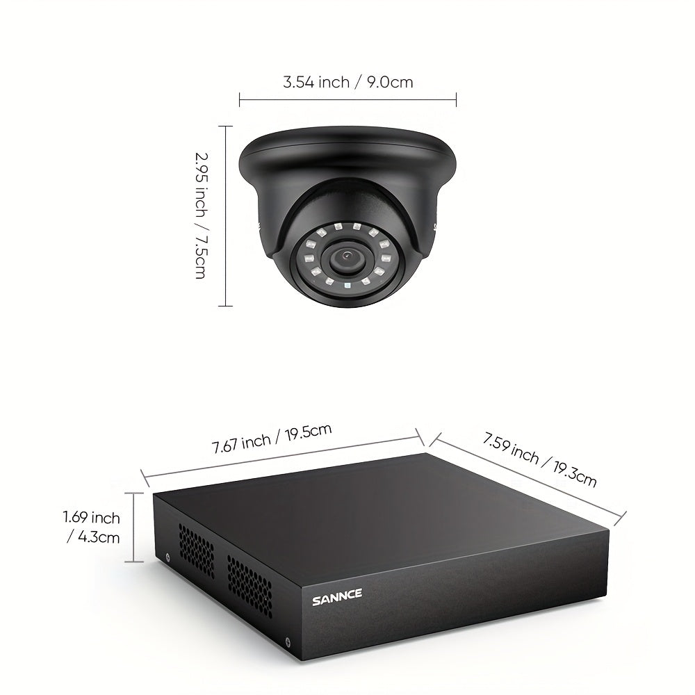 Beveiligingssysteem – Camerabewaking – Camera Set – CCTV Systeem – DVR Beveiliging – 4TB Harde Schijf – Nachtzicht & Mens- en Voertuigdetectie
