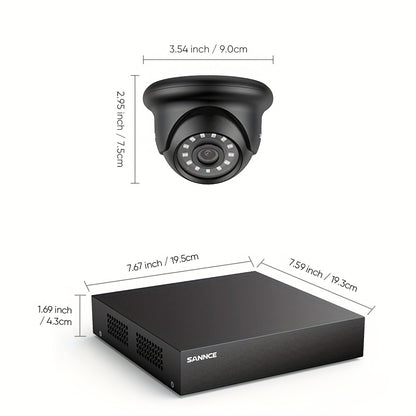 Beveiligingssysteem – Camerabewaking – Camera Set – CCTV Systeem – DVR Beveiliging – 4TB Harde Schijf – Nachtzicht & Mens- en Voertuigdetectie