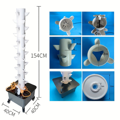 Hydrocultuurset – Hydrocultuursysteem – Aeroponisch Kweekstation – Hydroponisch Grow Kit – Binnen Tuinier Set – 45 Plantengaten – Automatische Waterpomp – Afneembaar Waterreservoir