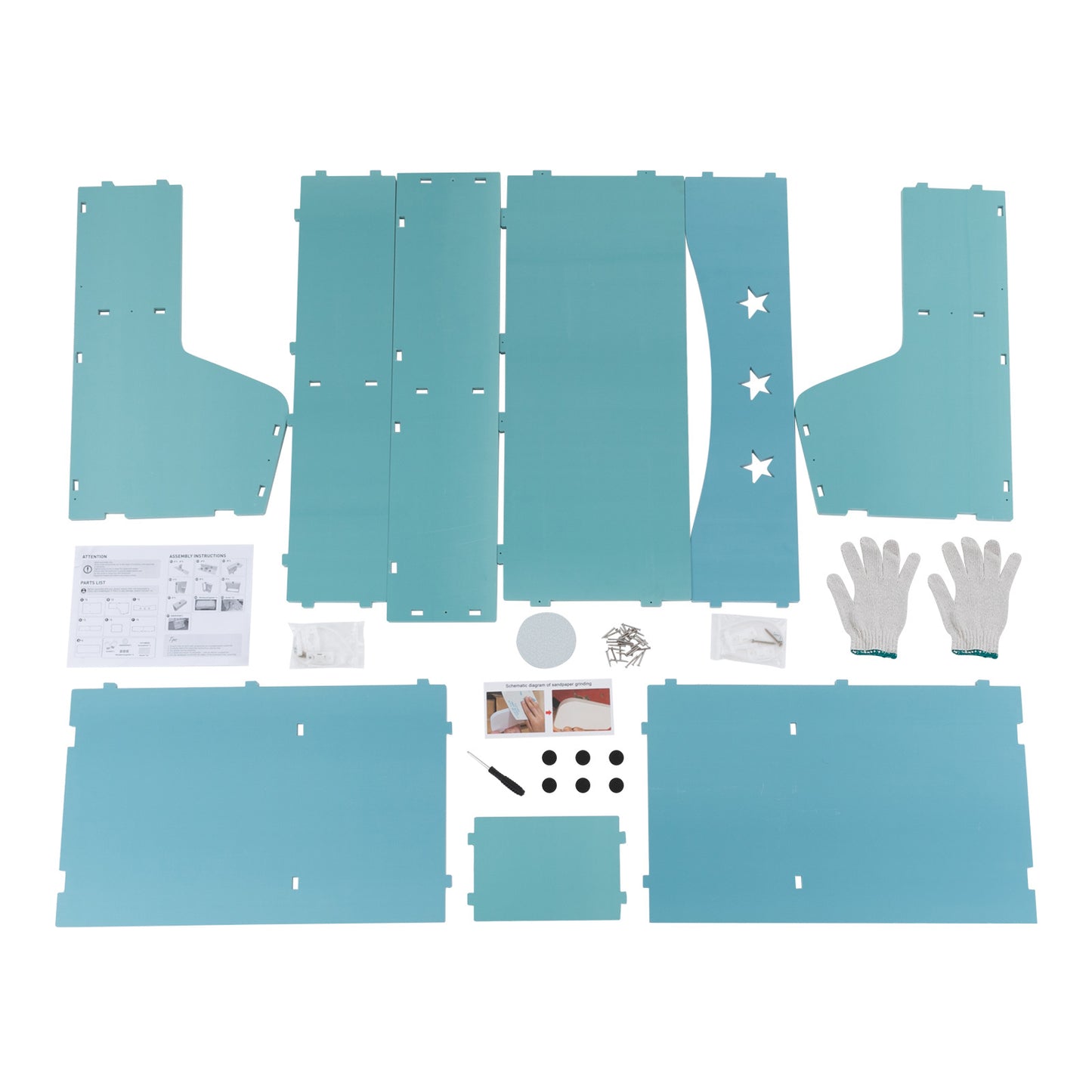 Boekenkast – Boekrek – Boekenplank – Opbergkast – Tijdschriftenrek – Multifunctioneel – Lichtblauw – Ruime Opbergruimte – Stevig PVC Materiaal