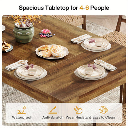 Eettafel – Tafel – Eetkamertafel – Keukentafel – Tafelblad – Rustiek-Modern – 160x80 cm – Massief Hout & Spaanplaat – Krasbestendig – Stevige Poten