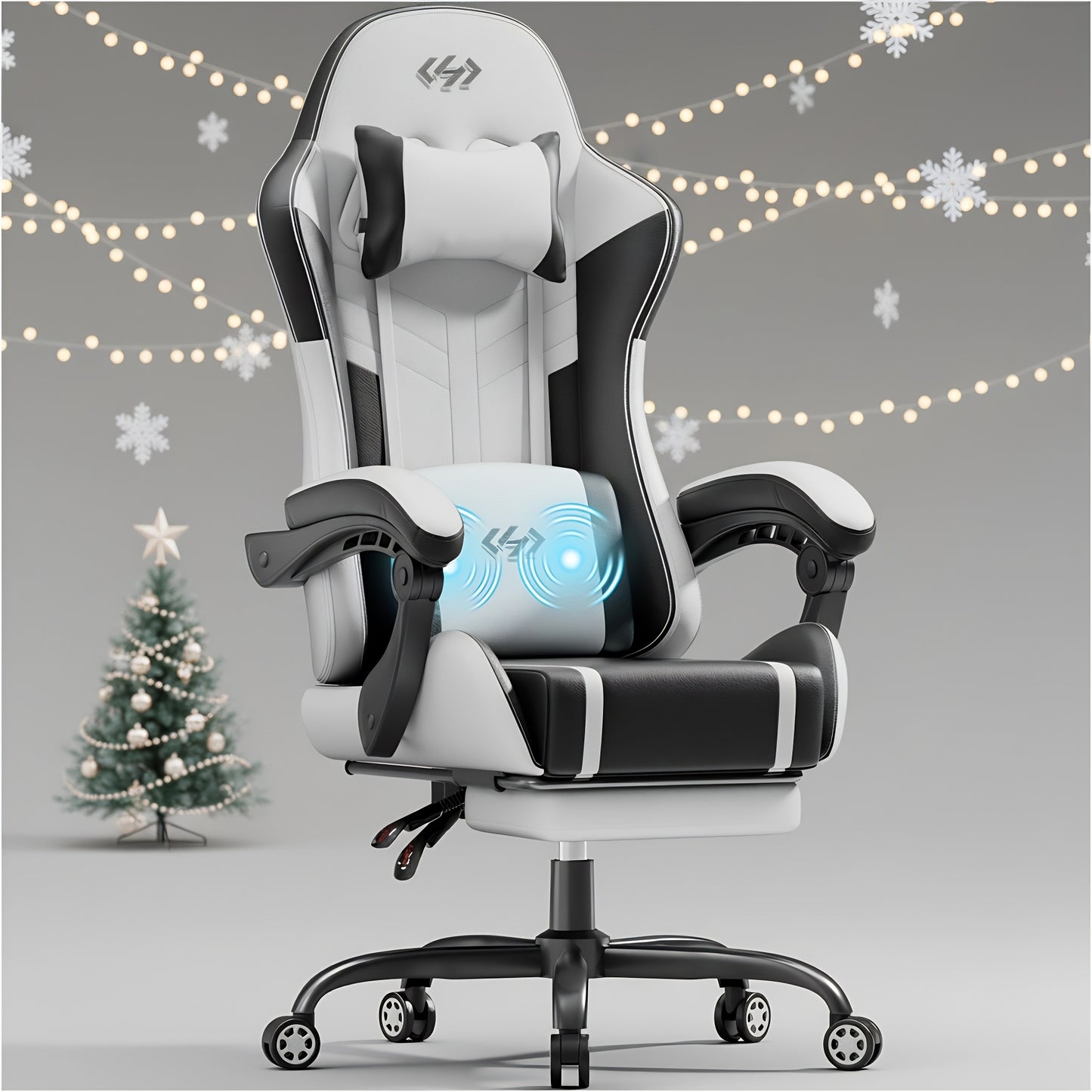 Multifunctioneel Bureau – Werkplek – Computertafel – Gaming Desk – Schrijfmeubel – 8 Laden – Verstelbare Monitorstandaard met LED – Ingebouwde Stopcontacten & USB