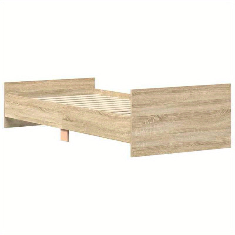 Bedframe – Eenpersoonsbed – Platformbed – Houten Bed – Tweepersoonsbed – Robuuste Houten Constructie – 100x200 cm – Eikenhout Finish