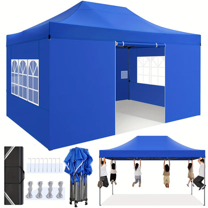 Pop-up Tent – Partytent – Buiten Tent – Gazebo – Schaduwdoek – 3,05x4,57 Meter – Oxford Doek – Verstelbare Hoogte – Blauw
