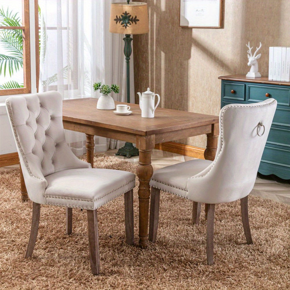 Eetkamerstoelen – Stoelen – Dining Chairs – Kuipstoelen – Zitmeubels – Set van 2 Beige – Getuft Design – Onderhoudsvriendelijke Stof
