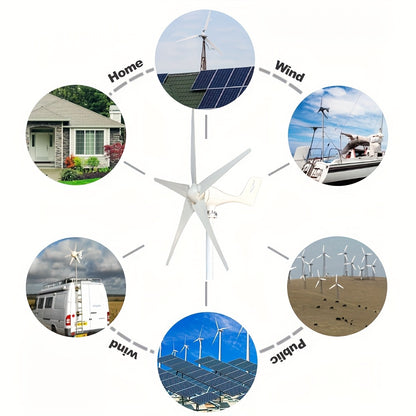 Windturbine – Windgenerator – Windenergie Generator – 1000W Windmolen – 12V Systeem – Inclusief Laadregelaar