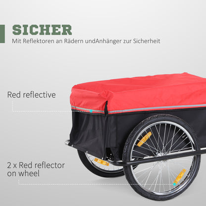 Fietskar – Fietsaanhanger – Transportkar – Bagagekar – Vouwbare Aanhangwagen – Stevig IJzeren Frame – 140x88x60 cm Laadruimte – Max 40 kg Draaglast