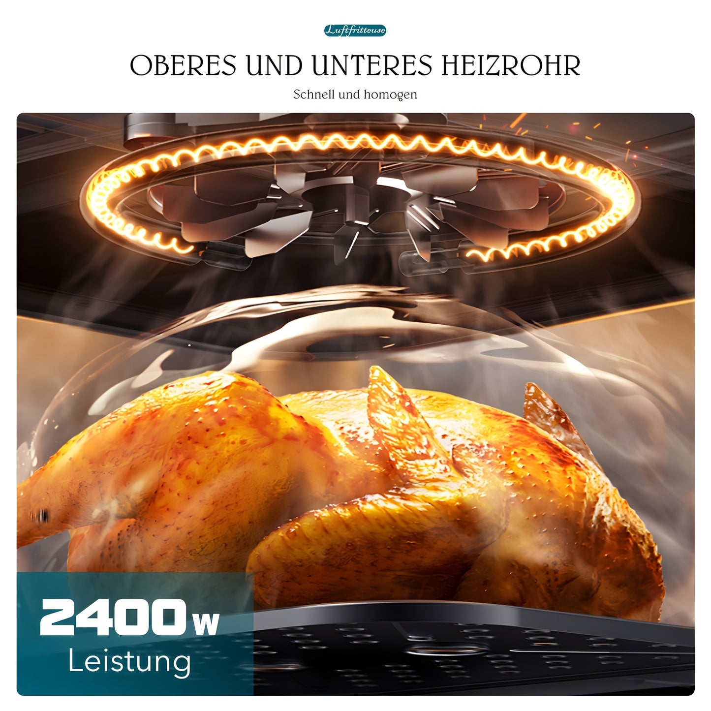9L Dual Basket Air Fryer with Dual Cooking Zones (4.5L+4.5L Pots) - 2400W High-Power Fast Cooking, 8-in-1 Presets, Touchscreen & Visible, ABS & Suitable for, Gatherings, Restaurants