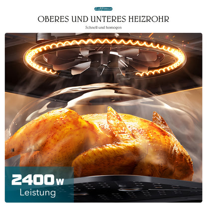 9L Dual Basket Air Fryer with Dual Cooking Zones (4.5L+4.5L Pots) - 2400W High-Power Fast Cooking, 8-in-1 Presets, Touchscreen & Visible, ABS & Suitable for, Gatherings, Restaurants
