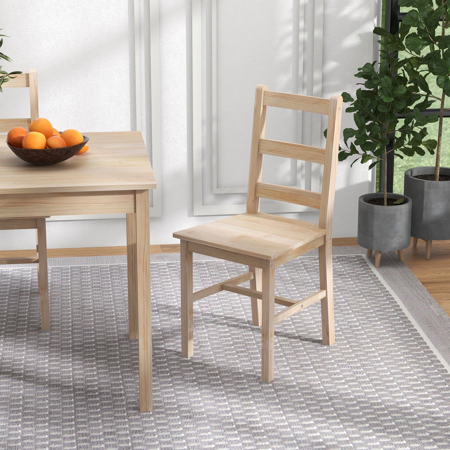 Eethoek – Eettafel Set – Dinerset – Tafel Met Stoelen – Massief Hout – Ruimtebesparend Ontwerp – 118x73 cm Tafel – Comfort Voor 4 Personen