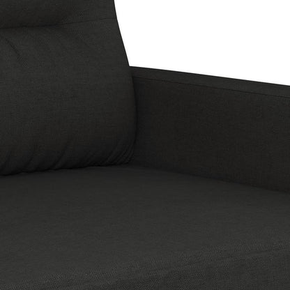 2-zits bank – 2-zits bankstel – Loveseat – Tweezits sofa – Compacte bank – Zwart – Duurzame stof – Comfortabele kussens