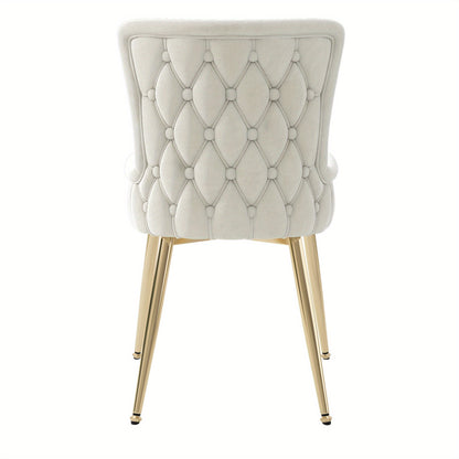 Eetkamerstoel – Stoel – Kuipstoel – Loungestoel – Designstoel – Set Van 4 – Fluwelen Bekleding – Gouden Metalen Poten