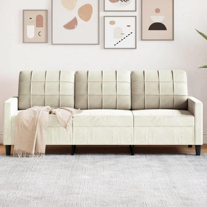 3-zits bank – hoekbank – sofa – loveseat – creme – stevig hardhouten frame – comfortabele polyurethaan kussens