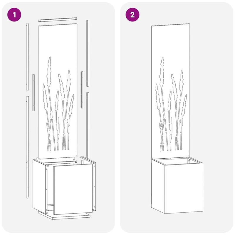 Bloembak – Plantenbak – Bloempot – Tuinbak – Balkonbak – Anthracite – 32x140 cm – Koudgewalst Staal – Weerbestendig