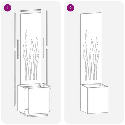 Bloembak – Plantenbak – Bloempot – Tuinbak – Balkonbak – Anthracite – 32x140 cm – Koudgewalst Staal – Weerbestendig