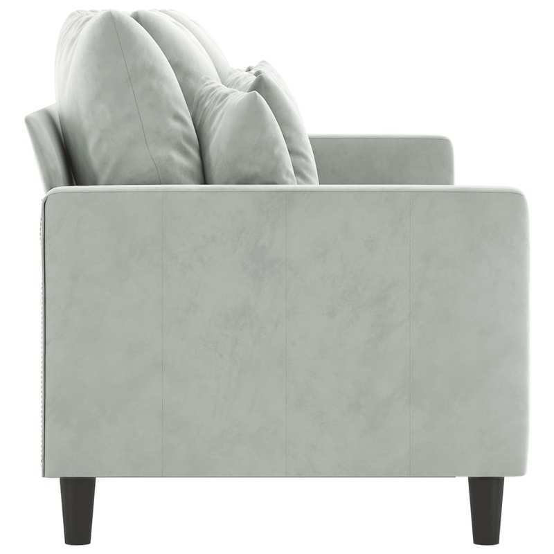 3-zits Sofa – Driezitsbank – Relaxbank – Loungesofa – Lichtgrijs – Velvet Bekleding – 180 cm Lengte – Stevig Houten Frame