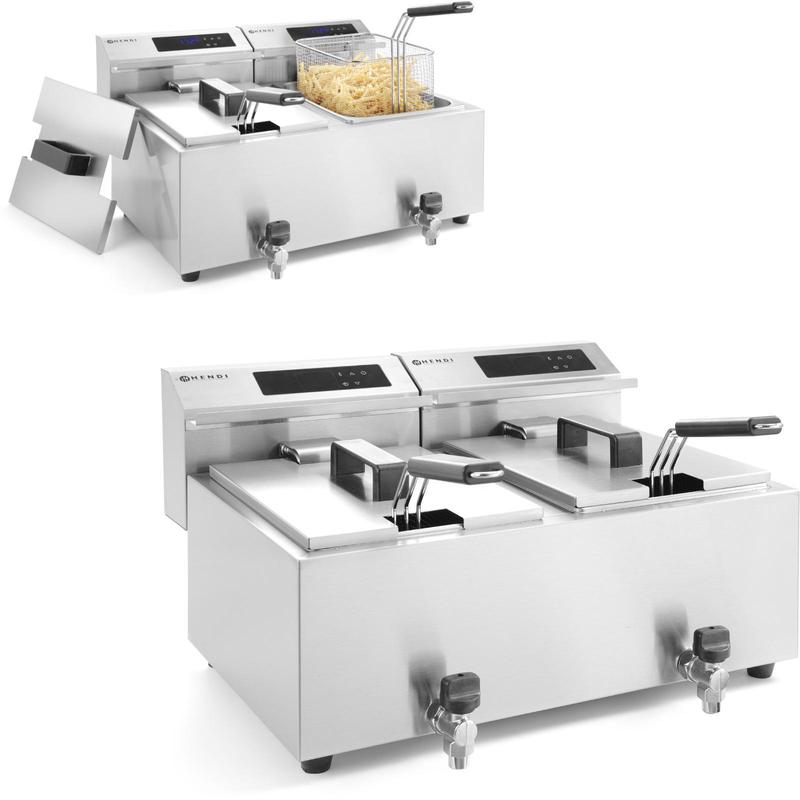 Deep Fryer with Digital Panel Mastercook with Faucet 2X8L 2X3500W - QUORE