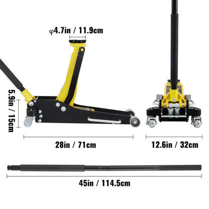Vloerkrik – Garagekrik – Autokrik – Hefkrik – Low Profile Krik – 2,5 Ton Capaciteit – Aluminium & Stalen Constructie