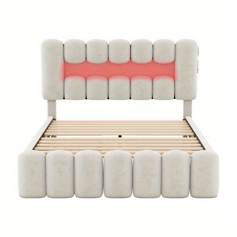 Bedframe – Bed – Platformbed – Opberglades – Slaapbank – Modern Design – Draadloos Stereosysteem – Gemakkelijk Te Monteren