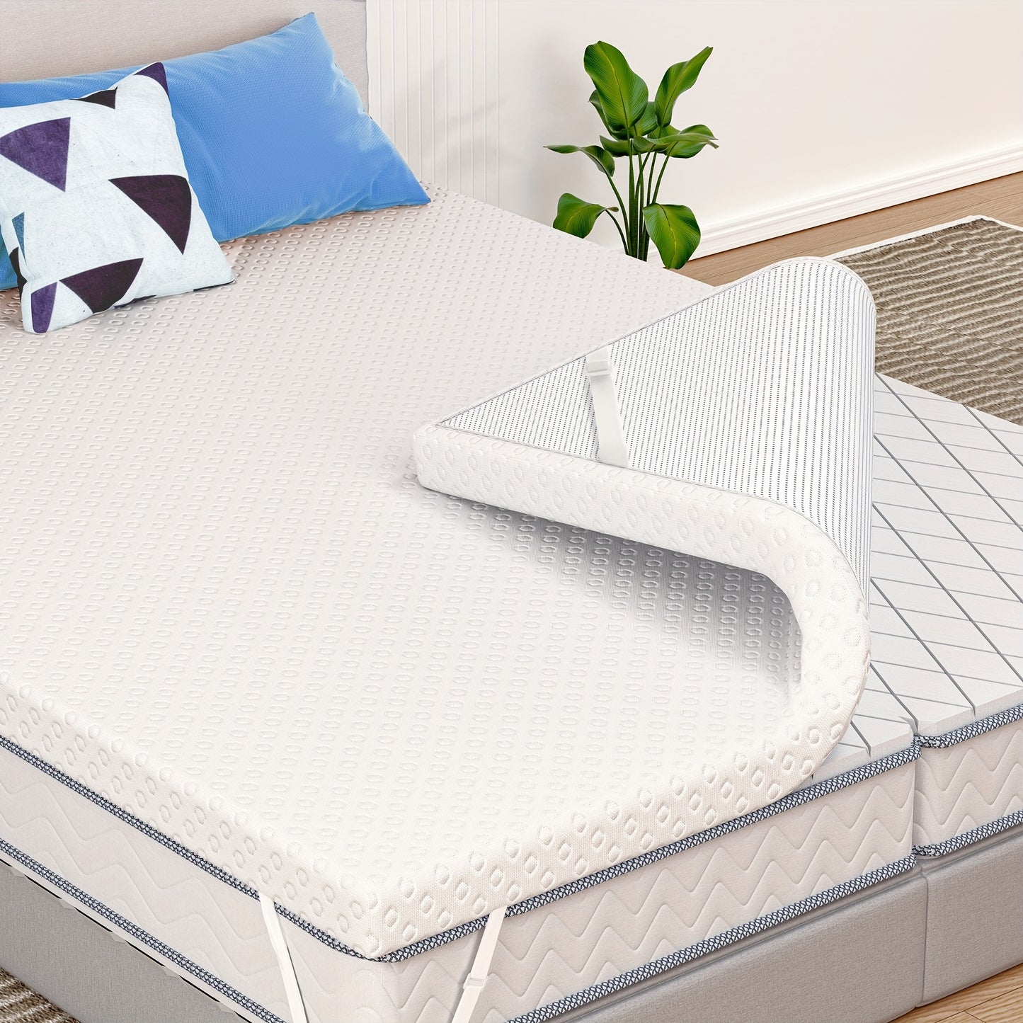 KERDOM 7.5cm Thickness Memory Foam + Pillow Topper Set, 2.5cm Cooling Pillow Topper + 5cm Gel Memory Foam, Mattress Topper 3 inch Dual Layer Full Bed Size, Mattress Pad with Removable Cover, Machine Washable for Soft Comfort