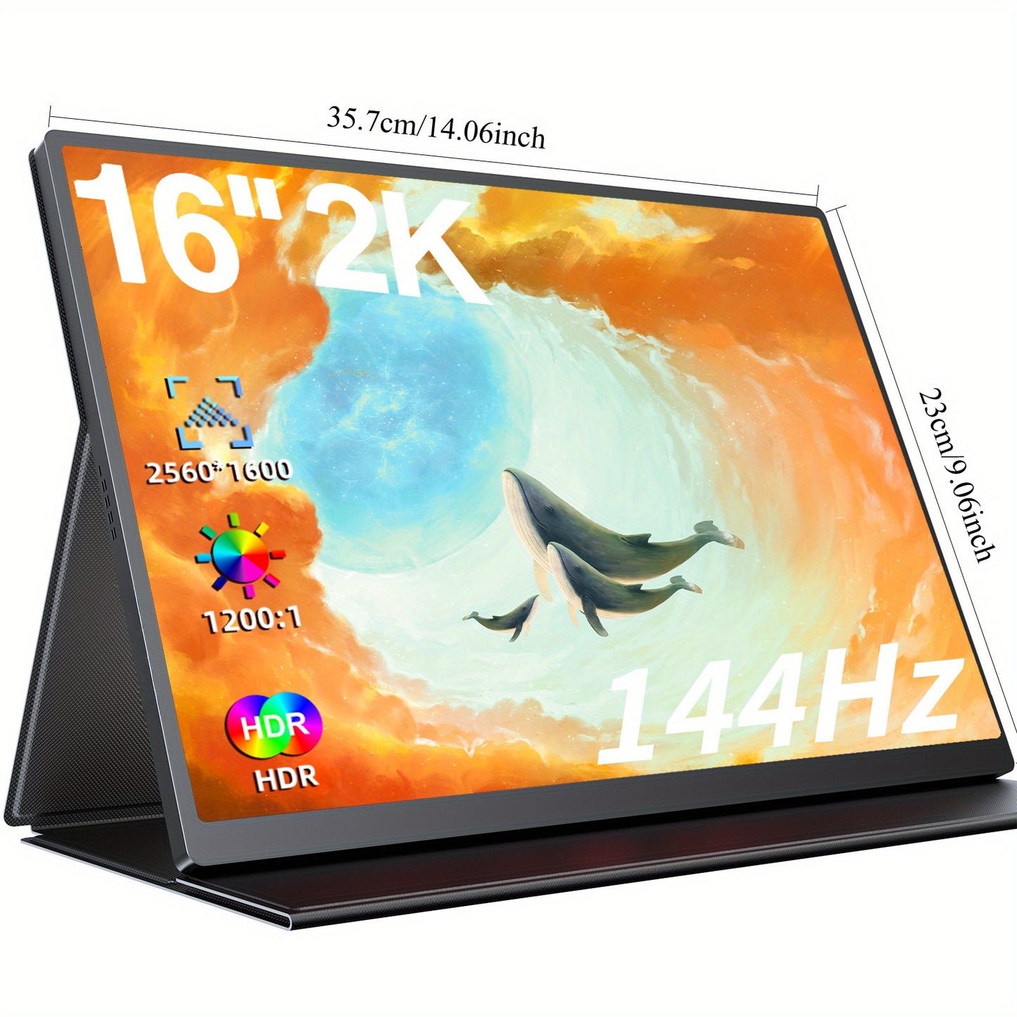 Gaming Monitor – Gaming Scherm – Portable Monitor – Extern Scherm – Laptop Scherm – 16 Inch 2K QHD – 144Hz FreeSync – Matte IPS Scherm met VESA Montage