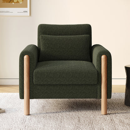 Fauteuil – Loungestoel – Relaxstoel – Zetel – Stoel – Groene Pluche Bekleding – Duurzaam Niet-Houten Frame