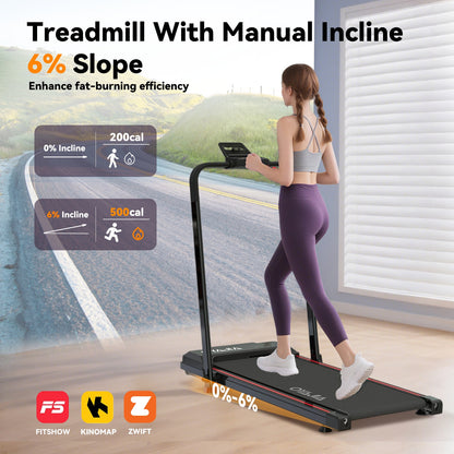 Loopband – Treadmill – Hardloopband – Wandelband – Sportband – Compact Inklapbaar – Handmatige Hellingshoek