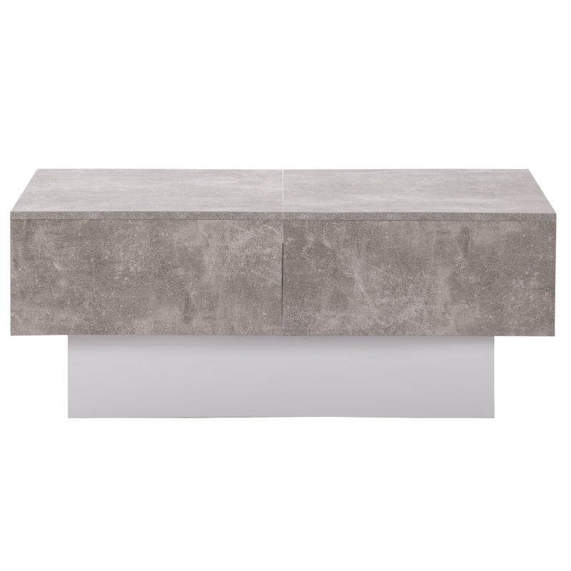 Retro Extendable Coffee Table Suitable for Living Room with Retractable Table & Storage Drawers/Cabinets - Self-Assembling Modern Center Table, Space-Saving Design, Height Compatible for Sofa, Durable Study (No Wood)