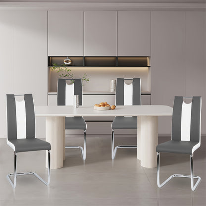 Eetkamerstoel – 4-Delige – Eetkamerstoel Set – Design Stoelen – Kunstleer Stoelen – Armloze Stoelen – Stevig Frame – Gemakkelijk Schoon Te Maken