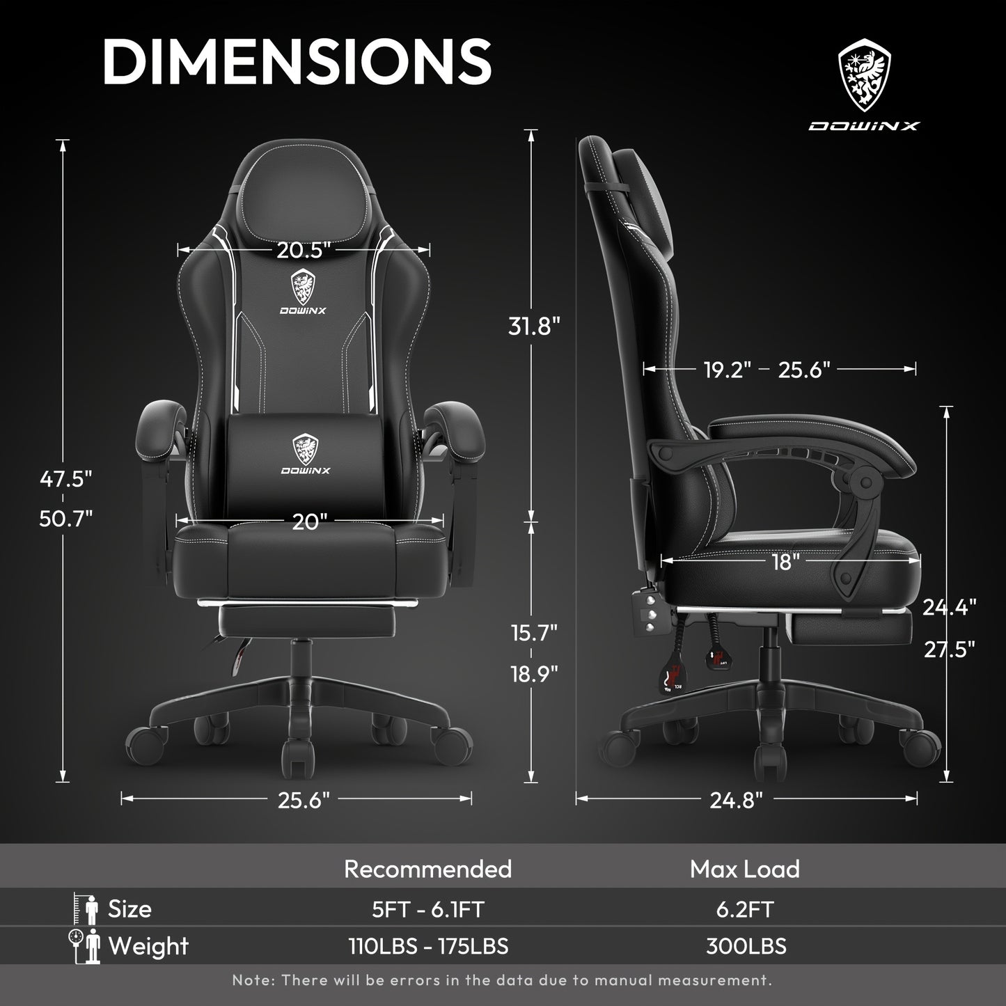 Gamingstoel – Gaming Chair – Bureaustoel – Gamestoel – Computergame Stoel – Ergonomische Lendensteun – Kunstleren Bekleding – 150 KG Draaggewicht – Brede Rugleuning – Zwart