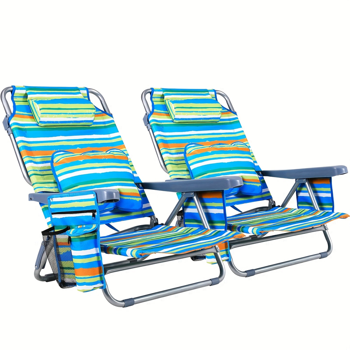 Strandstoel – Campingstoel – Vouwstoel – Ligstoel – Opvouwbare Strandstoel – Verstelbare Rugleuning 4 Standen – Aluminium Frame 140kg Draagvermogen