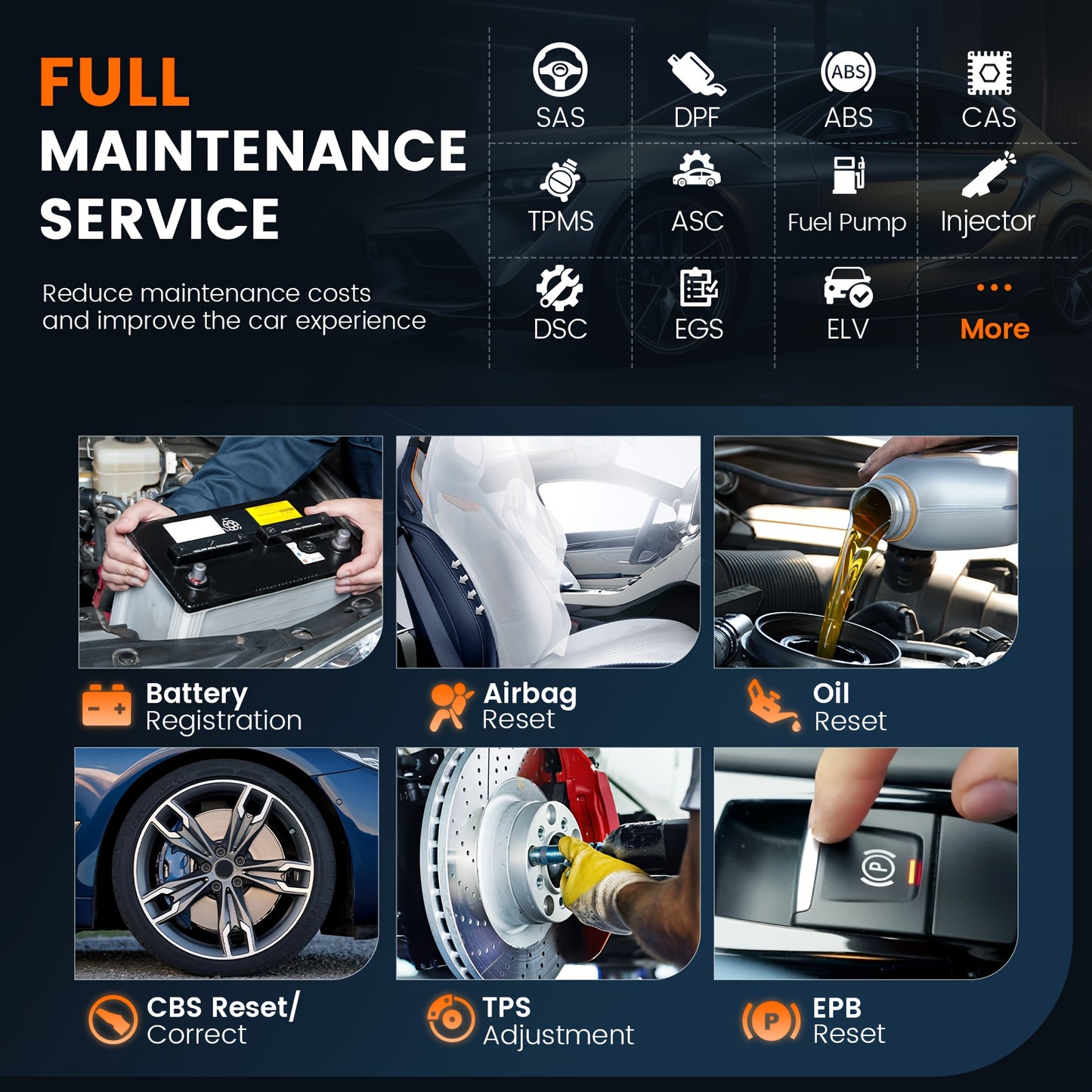 Autodiagnoseapparaat – OBD2 Scanner – Diagnosecomputer – Auto Uitleesapparaat – Foutcode Lezer – ABS & SRS Diagnose – EPB Reset & ABS Ontluchting – 12V Batterijtester