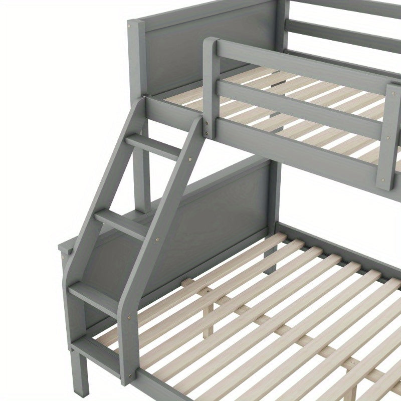 Stapelbed – Etagebed – Hoogslaper – Kinderbed – Slaapbank – Modern Grijs – Met Bureau en Opbergruimte – Veiligheidsreling – Ruimtebesparend Ontwerp