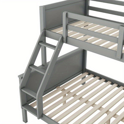 Stapelbed – Etagebed – Hoogslaper – Kinderbed – Slaapbank – Modern Grijs – Met Bureau en Opbergruimte – Veiligheidsreling – Ruimtebesparend Ontwerp