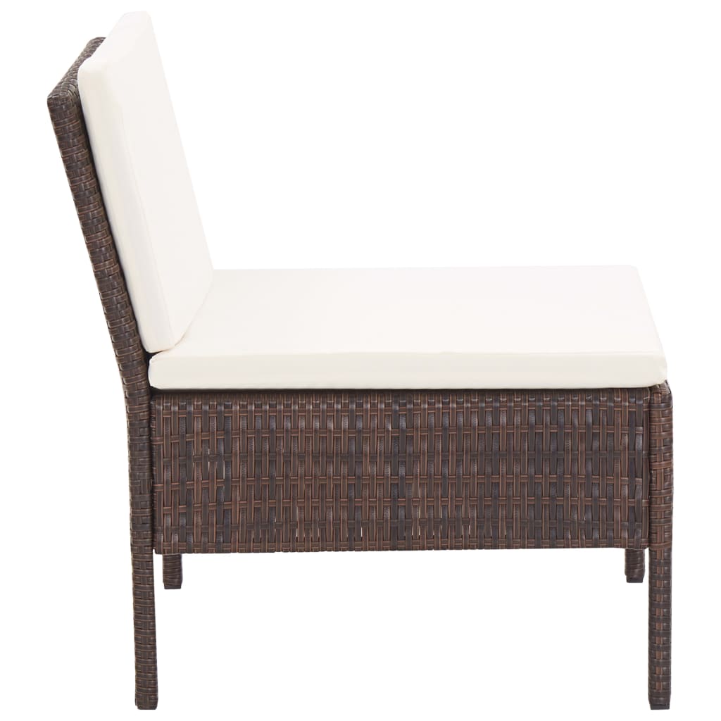 Loungeset – Loungesofa – Tuinset – Loungemeubel – Tuinmeubel – 3-delig – Weerbestendig PE Rattan – Comfortabele Afneembare Kussens – Modulair Ontwerp – Warm Bruin