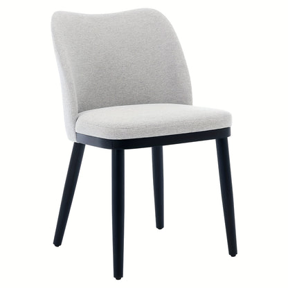 Set of 2 Modern White Dining Chairs with Black Legs - Sturdy Non-Wood Construction, Ergonomic Backrest & Seat, Easy Assembly, Space-Saving Design for Kitchen, Restaurant, Cafe, Home - Contemporary Minimalist Style, Durable Co