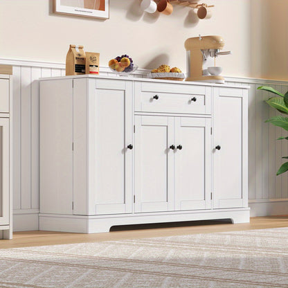 Sideboards, sideboards, multifunctional kitchen buffets - 138cm sideboard with drawers, shelf doors and adjustable shelves - Contemporary design with anti-tilt protection, ideal for kitchen, living room and bedroom
