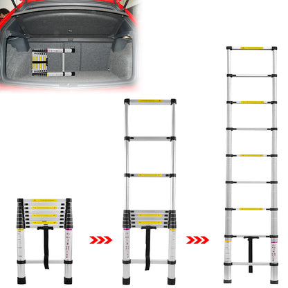 Uitklapbare Ladder – Uitschuifbare Ladder – Telescoopladder – Vouwladder – Huishoudtrap – Aluminium – 4,4 Meter – Max. Belastbaarheid 150 kg