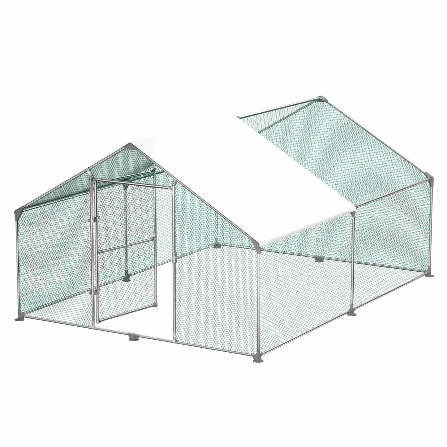Extra Large Heavy-Duty Chicken Coop & Poultry pen - 3x4x2m Outdoor enclosure with Lockable Doors, Galvanized Frame & PE Roof - Spacious hen house for Chickens, Ducks, Rabbits, Goats - Easy Assembly, Predator-Proof Design, Ven