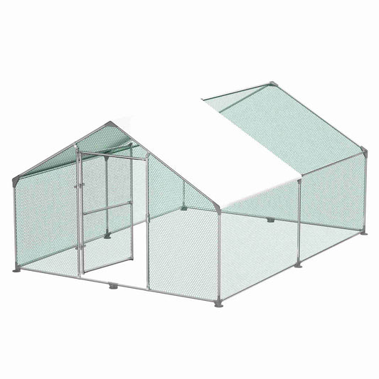 Extra Large Heavy-Duty Chicken Coop & Poultry pen - 3x4x2m Outdoor enclosure with Lockable Doors, Galvanized Frame & PE Roof - Spacious hen house for Chickens, Ducks, Rabbits, Goats - Easy Assembly, Predator-Proof Design, Ven