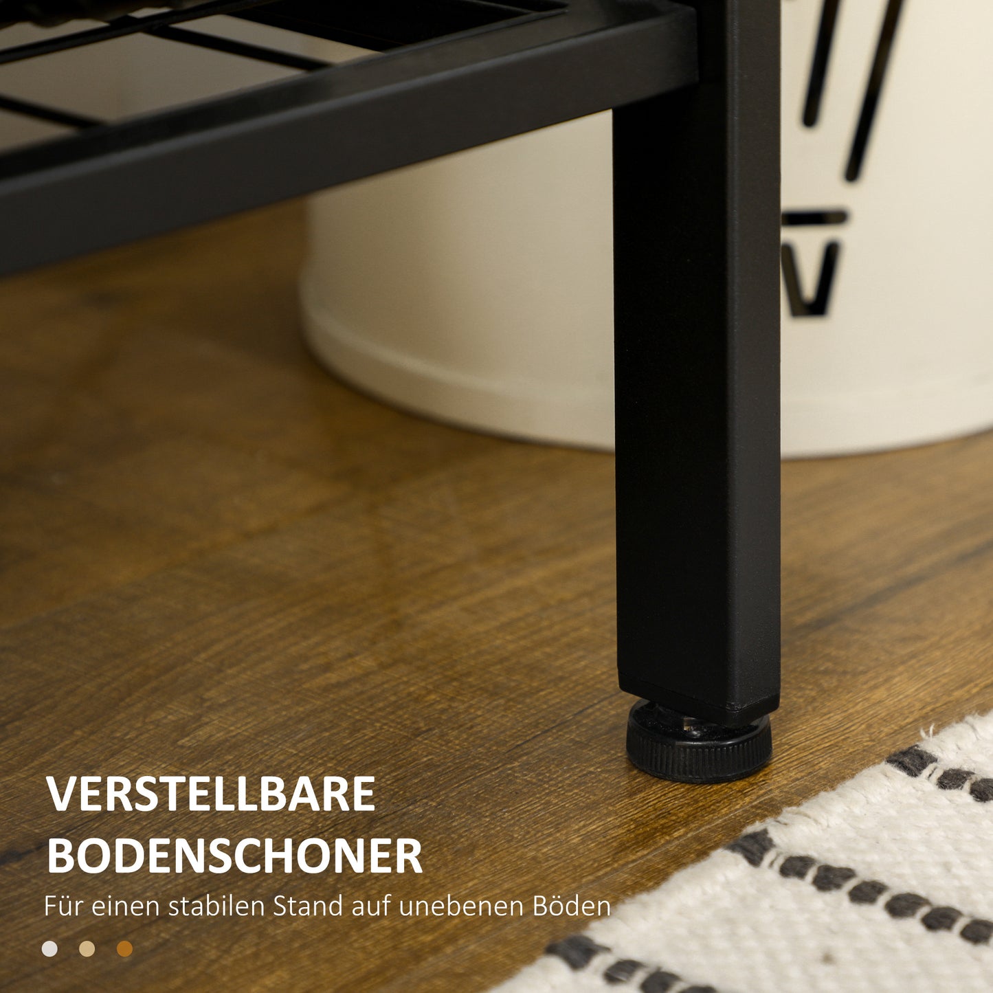 Kapstok – Garderobe – Kledingrek – Wandkapstok – Staande Kapstok – Industrieel Design – 9 Haken – Zitbank Met Schoenenrek – Zwart Bruin – Hout Metaal – 185 cm Hoog