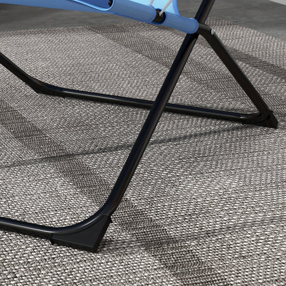 Vouwstoel – Klapstoel – Opvouwbare Stoel – Kampeerstoel – Tuinstoel – Verstelbare Rugleuning – Steviele Metalen Constructie 120 kg – Lichtgewicht Mesh Blauw