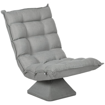 Vloerstoel – Lazy Chair – Loungestoel – Meditatiestoel – Vloerlounger – Verstelbare Rugleuning – 360° Draaibaar – Linnen Bekleding – Hoogwaardig Schuim