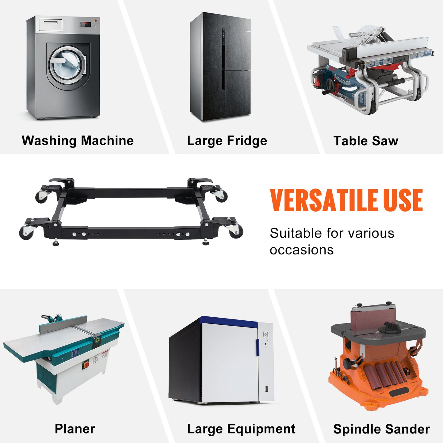 Mobiele Basis – Verstelbare Onderstel – Apparaten Dolly – Machine Rolling Frame – Zware Lasten Verplaatsing – 46x61 cm – Draagvermogen 680 kg – Q235 Koolstofstaal