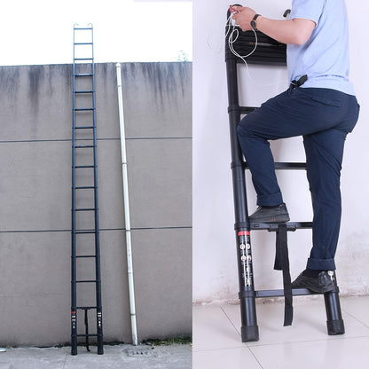 Uitklapladder – Vouwladder – Uitschuifladder – Telescopische Ladder – Trapladder – 6,2 Meter – Aluminium – Afneembare Haak – Max. Draagvermogen 150 kg – Antislipvoeten