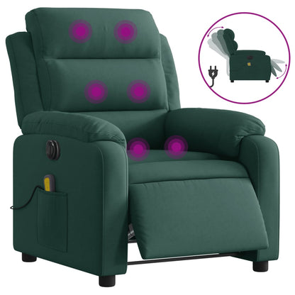 Elektrisch Verstelbare Relaxfauteuil – Elektrische Stoel – Relaxstoel – Verstelbare Fauteuil – Loungestoel – Donkergroen – Verstelbaar Tot 135° – Zachte Velvet Bekleding