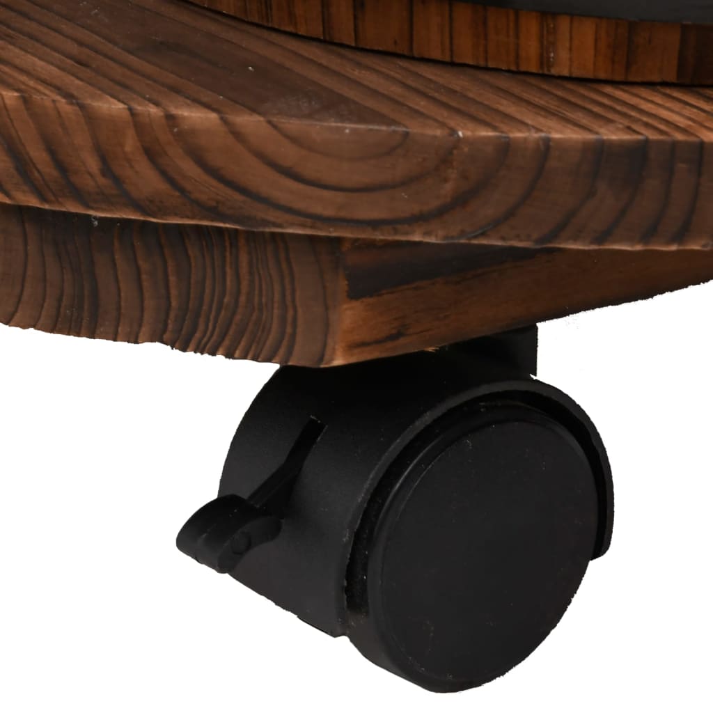 Waterfontein – Tuinfontein – Buitenfontein – Tuindecoratie – Vijverornament – Massief Vurenhout – Inclusief Waterpomp en Wielen – 55x55x80 cm