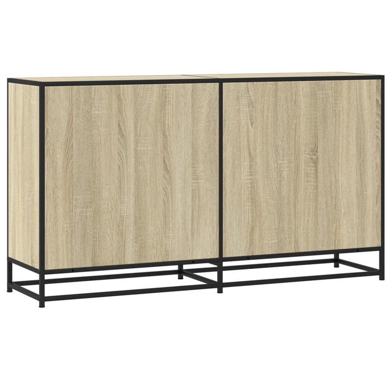 Sonoma Oak Sideboard 134X35X76 Cm Made of Chipboard, Removable And Sturdy.