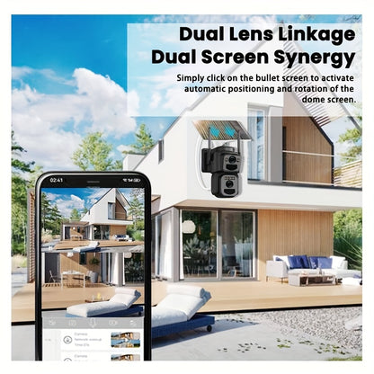 Draadloze Beveiligingscamera Set – Buiten Camera – Wifi Camera – Surveillance Camera – IP Camera – 2K HD Dual Lens – Automatische Bewegingsdetectie & Kleurennachtzicht