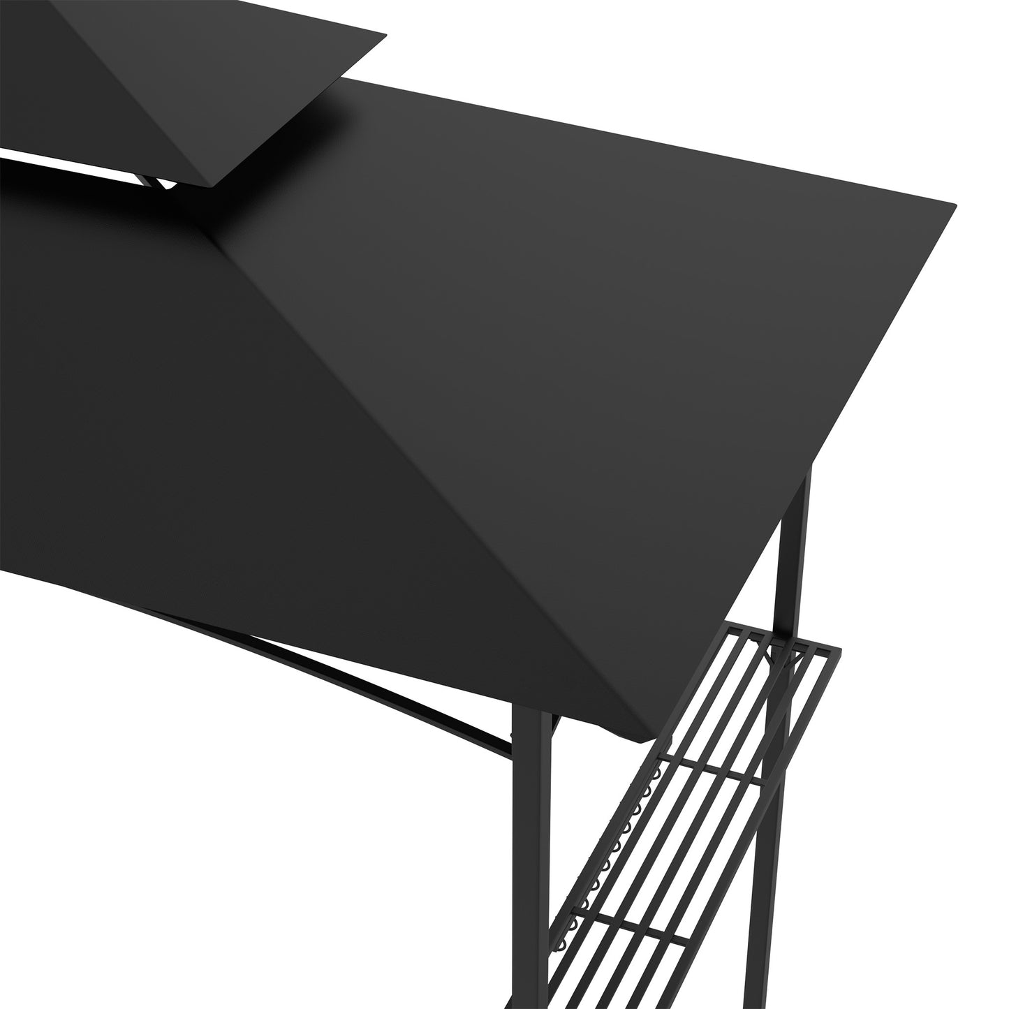 Feesttent – Partytent – Tuinpaviljoen – Schaduwtent – Evenemententent – Extra Groot – Dubbel Dak & Opbergmand – Metaal Frame & Polyester Doek – Eenvoudige Montage – Zwart